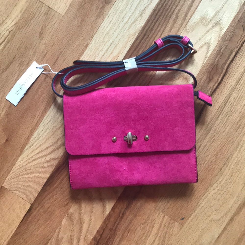 Bright pink crossbody clutch